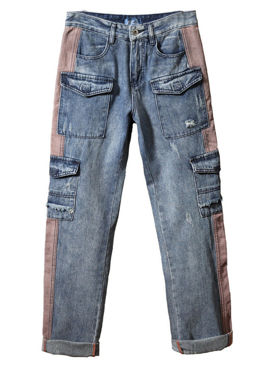 Hip Hop Men's Nostalgic Retro Multi-pocket Pants