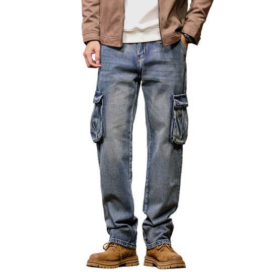 Hip Hop Men's Nostalgic Retro Multi-pocket Pants