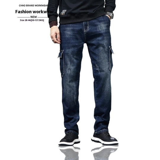 Hip Hop Men's Nostalgic Retro Multi-pocket Pants