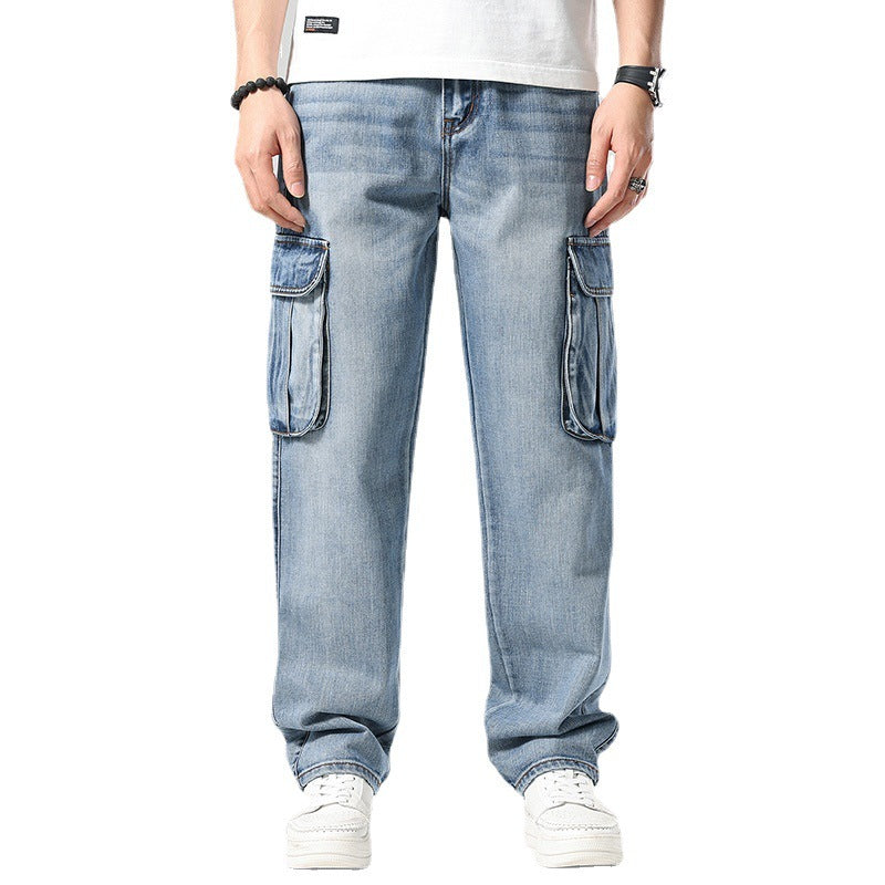 Hip Hop Men's Nostalgic Retro Multi-pocket Pants