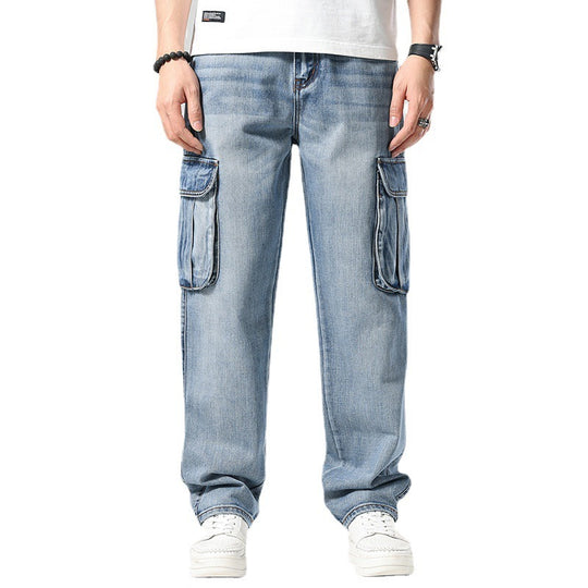 Hip Hop Men's Nostalgic Retro Multi-pocket Pants